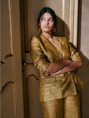 Sezane Gold Catelina Blazer